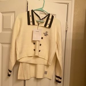 Chanel two piece knit suit xl